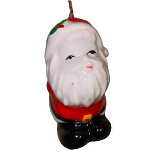 Vintage NAPCO Bone China Kissing Santa Christmas Ornament 1950’s Hand Painted